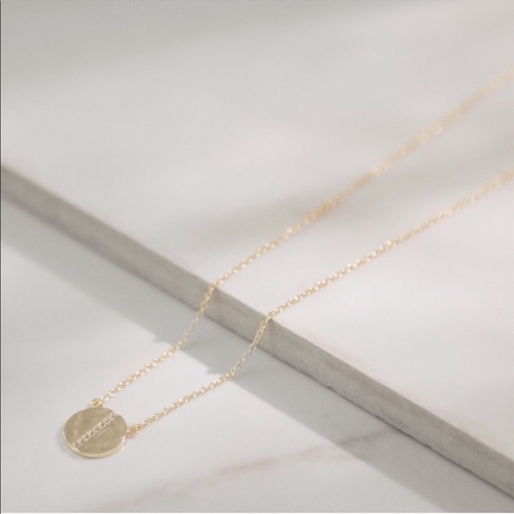 Gold Hammered Pendant | 925 Silver - Picture 2 of 8